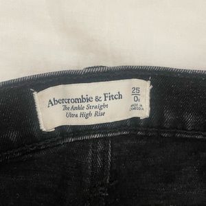 Abercrombie straight leg high rise black jeans